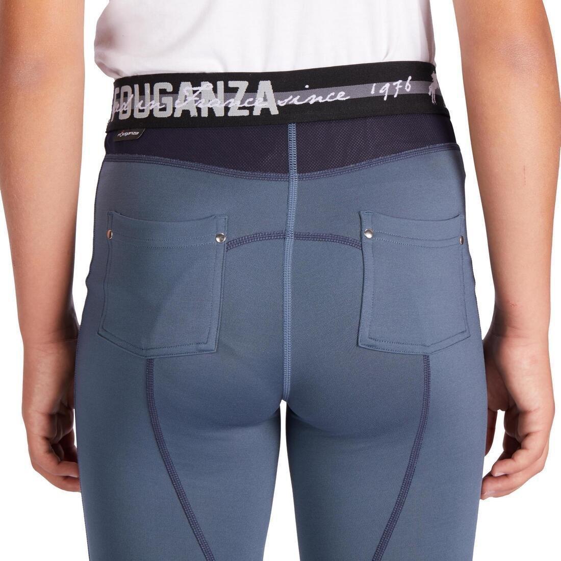 Kids Horse Riding Light Jodhpurs100 , Asphalt Blue, No Color, large image number 6