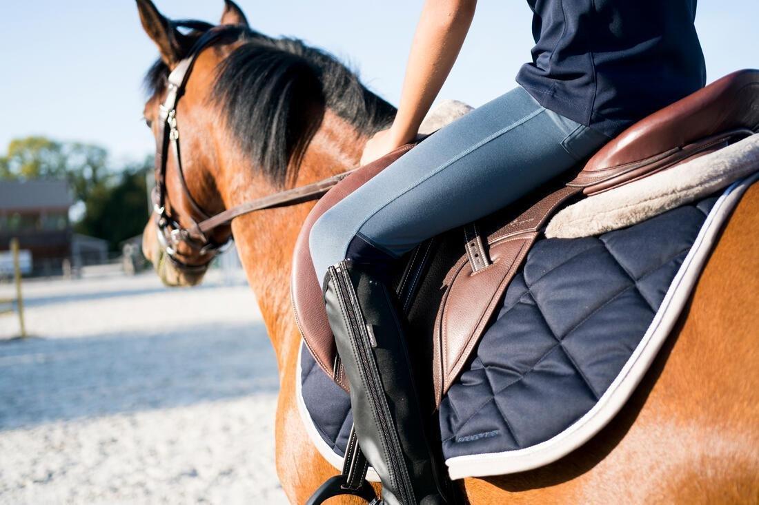 Kids Horse Riding Light Jodhpurs100 , Asphalt Blue, No Color, large image number 12