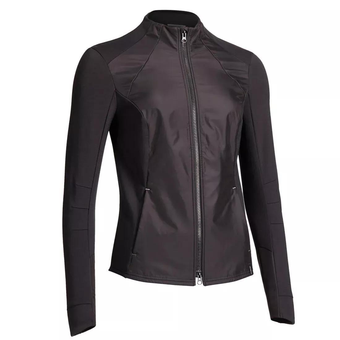 Women's Horse Riding Zipped Sweatshirt 500 - Black, , large image number 0