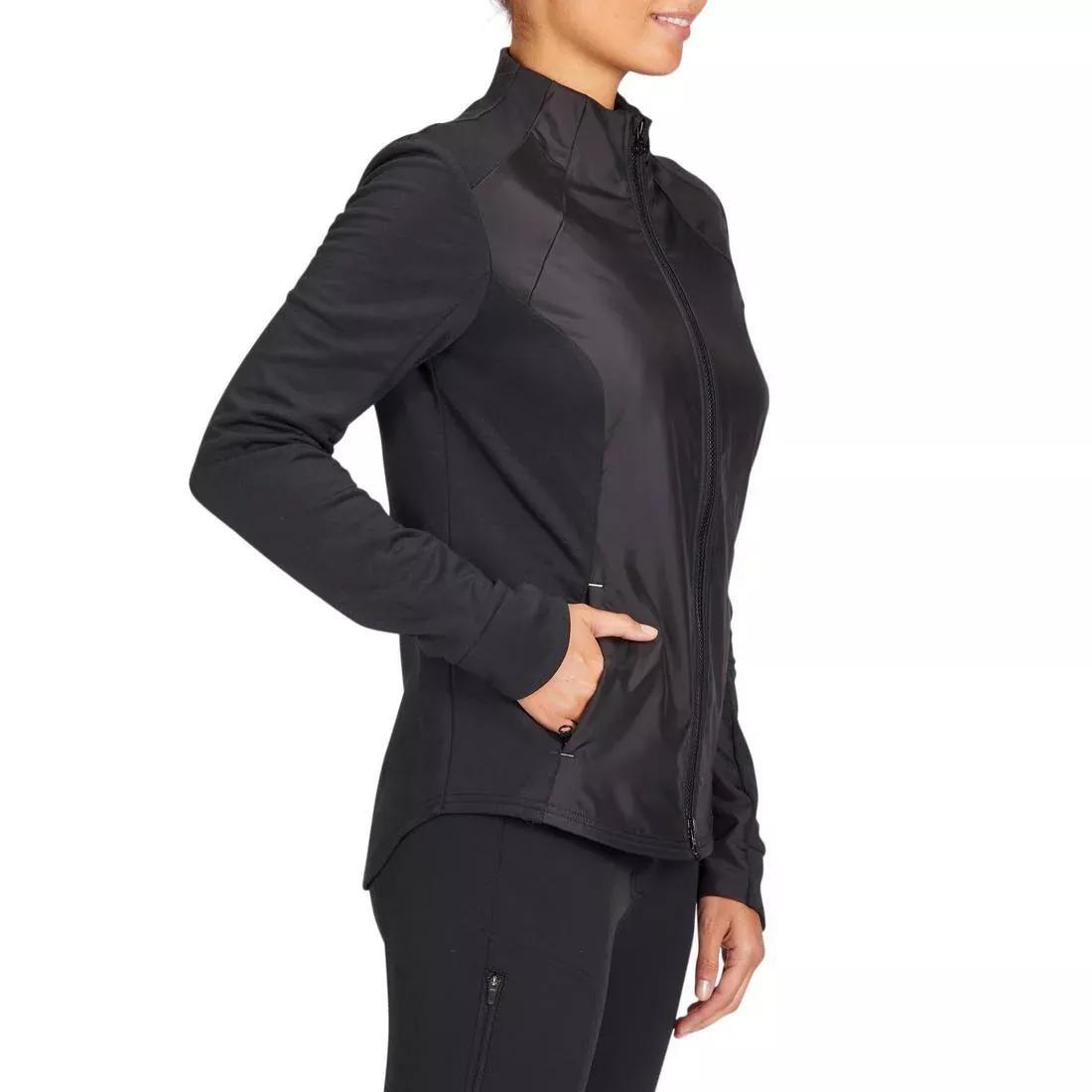 Women's Horse Riding Zipped Sweatshirt 500 - Black, , large image number 2