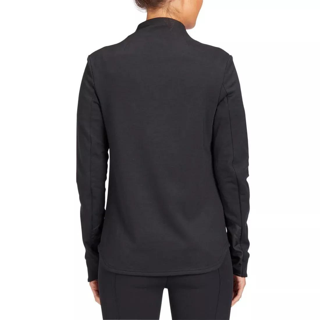 Women's Horse Riding Zipped Sweatshirt 500 - Black, , large image number 3