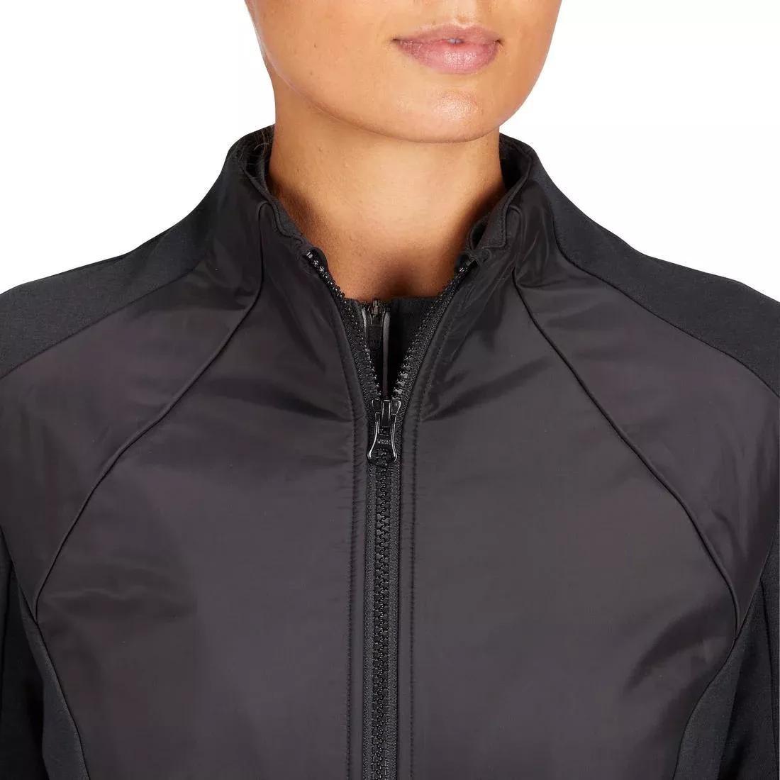 Women's Horse Riding Zipped Sweatshirt 500 - Black, , large image number 5