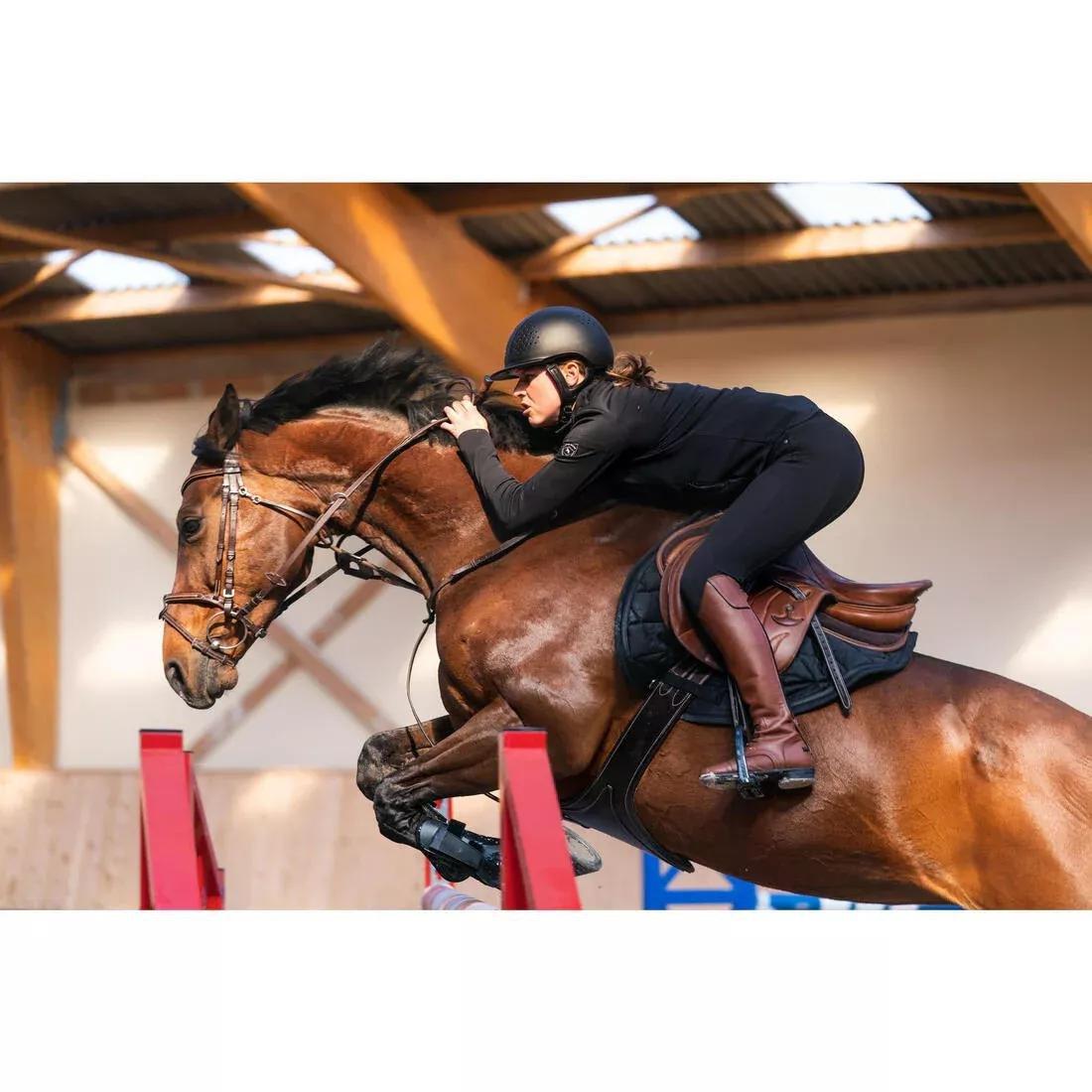 Women's Horse Riding Zipped Sweatshirt 500 - Black, , large image number 7