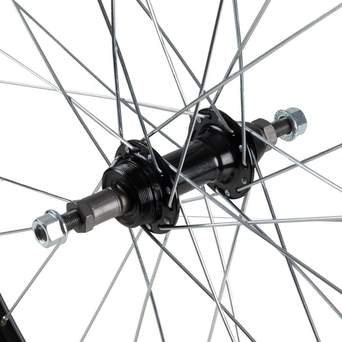 Double-Walled V-Brake Mountain Bike Rear Wheel with Freewheel and Nut, No Color, large image number 3