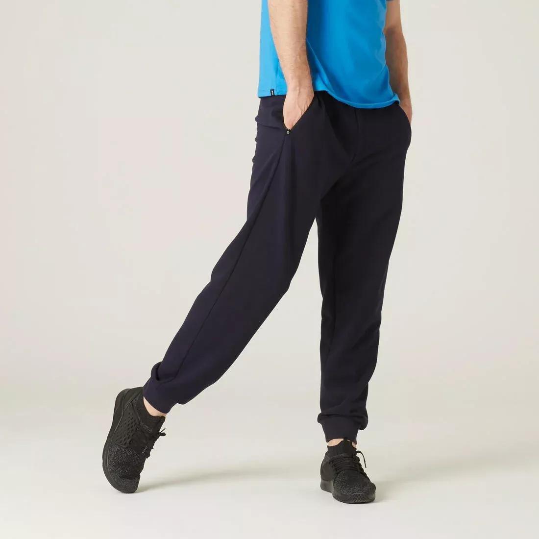 DOMYOS - Fitness Jogging Bottoms With Zip Pockets, Asphalt Blue