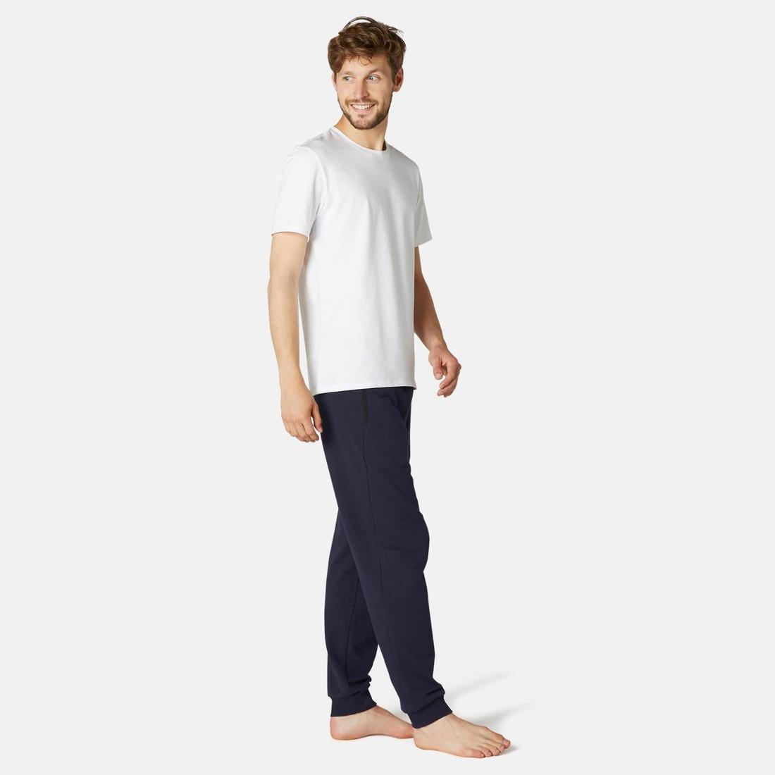 DOMYOS - Fitness Jogging Bottoms With Zip Pockets, Asphalt Blue