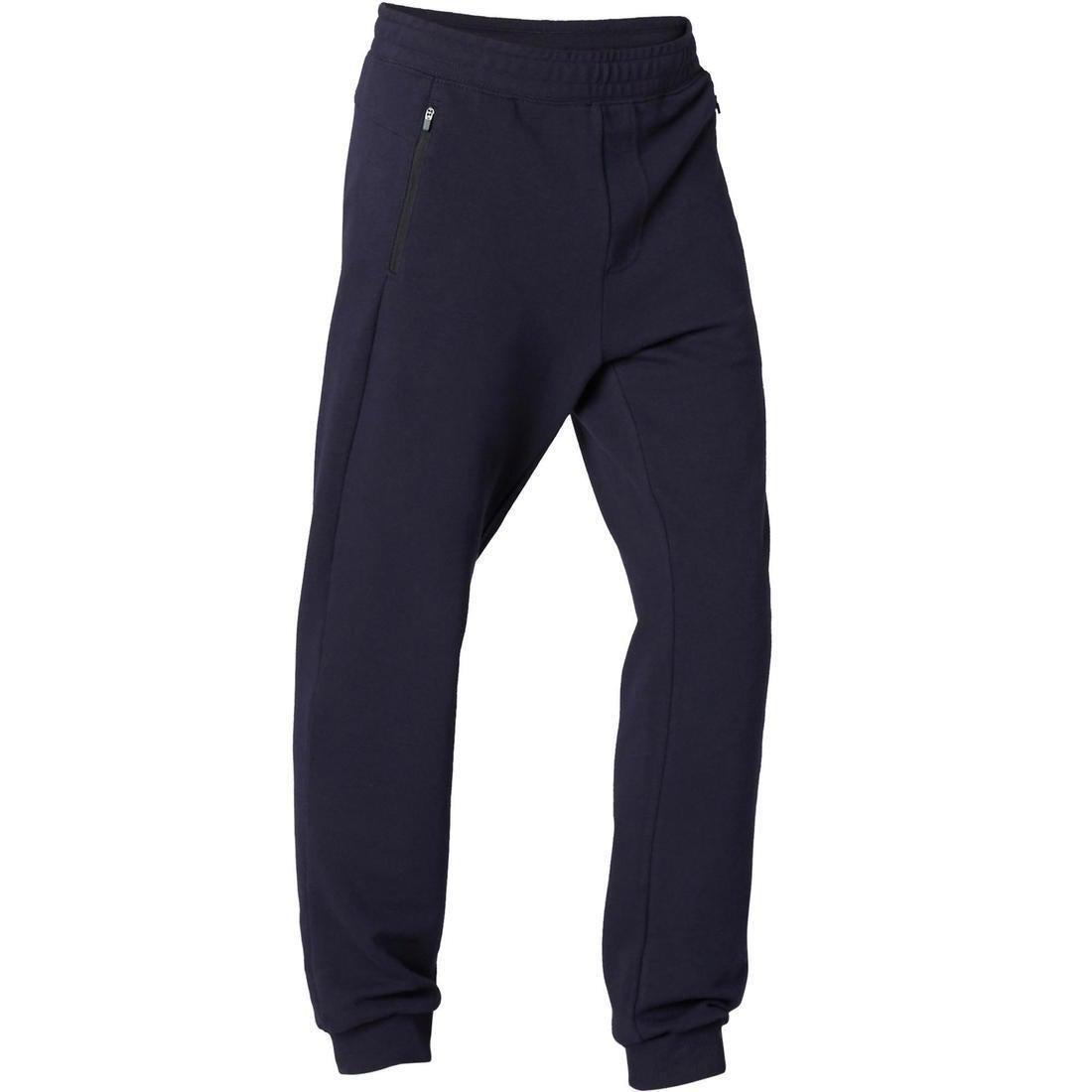 DOMYOS - Fitness Jogging Bottoms With Zip Pockets, Asphalt Blue