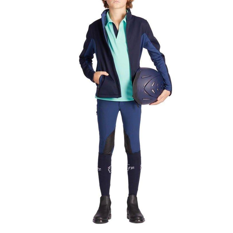 500 MeshKids' Short-Sleeved Horse Riding Polo Shirt, Green, No Color, large image number 1