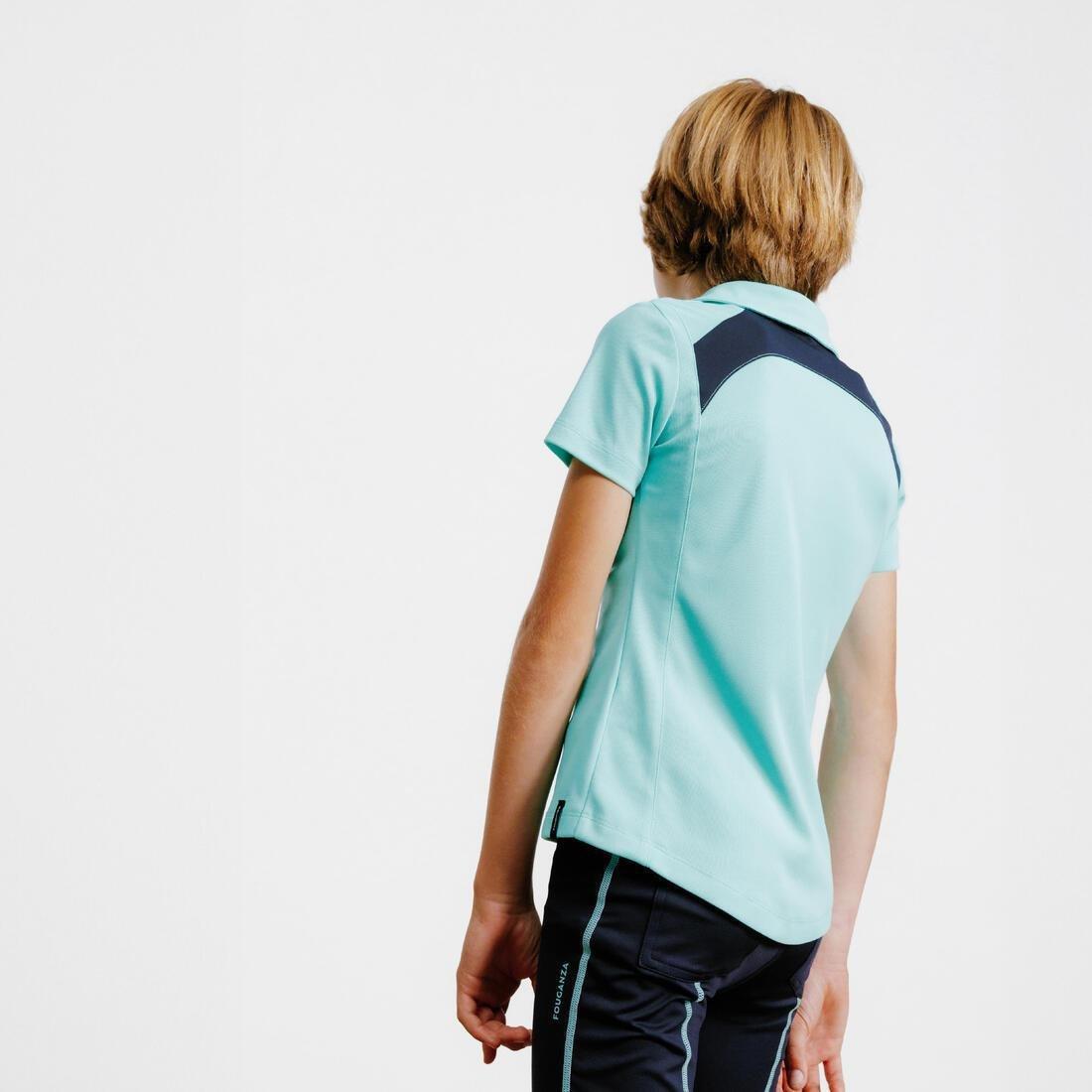 500 MeshKids Short-Sleeved Horse Riding Polo Shirt, Turquoise Green, , large image number 8