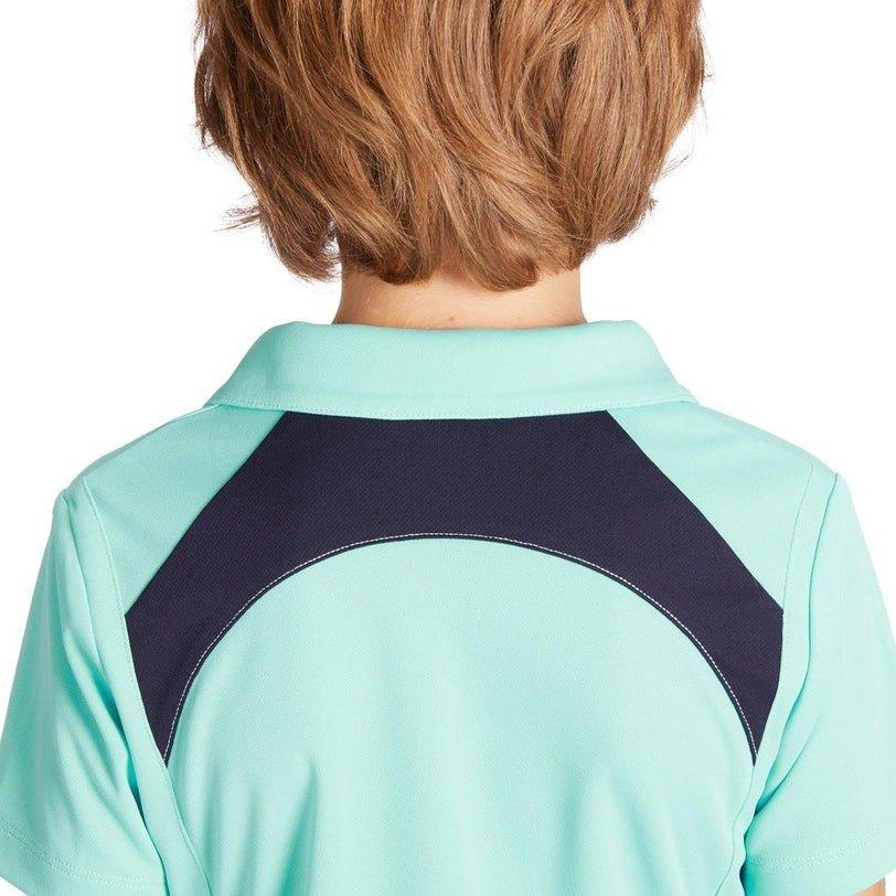 500 MeshKids Short-Sleeved Horse Riding Polo Shirt, Turquoise Green, , large image number 9