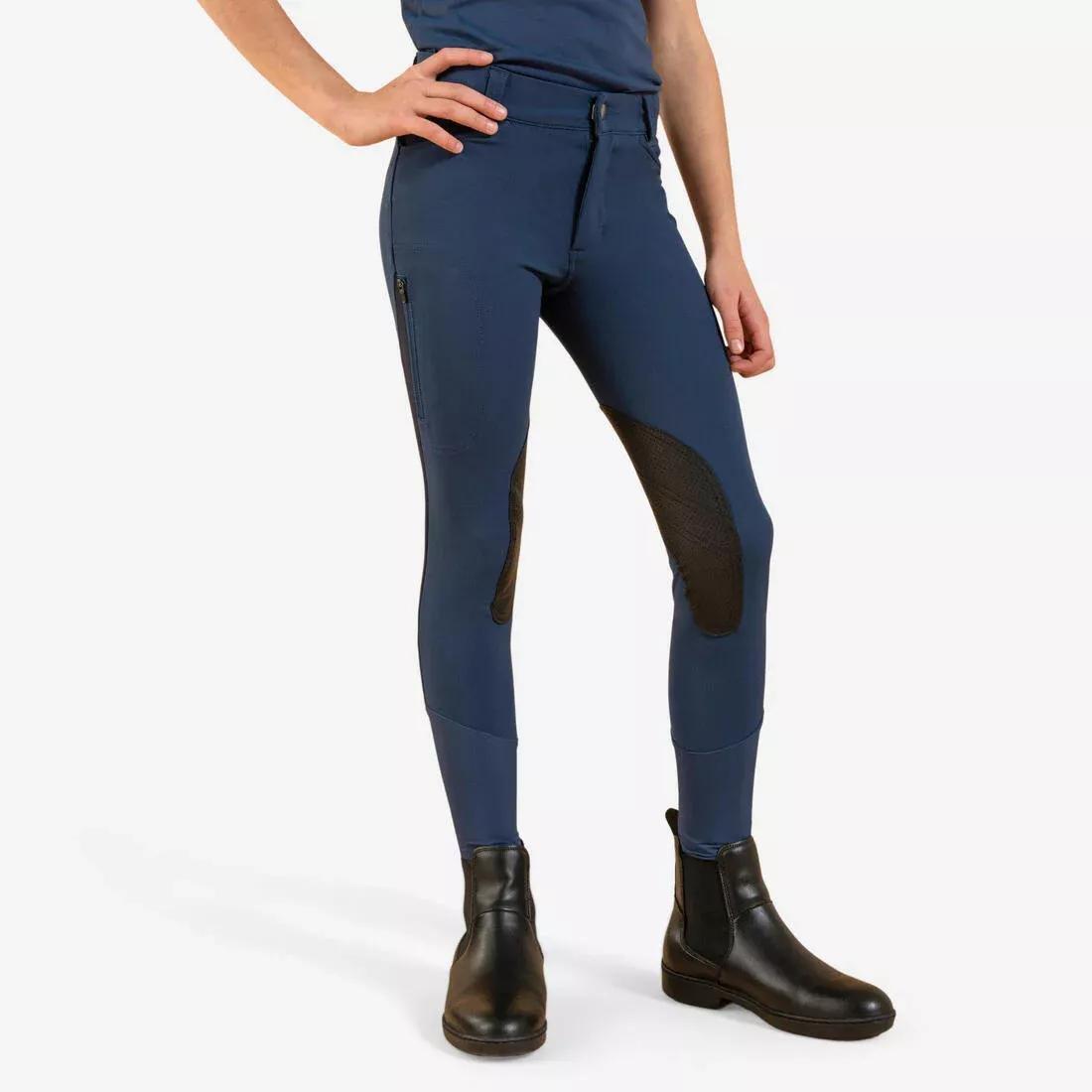 500 Children's Horse Riding Mesh JodhpurNavy, Deep Navy, , large image number 1