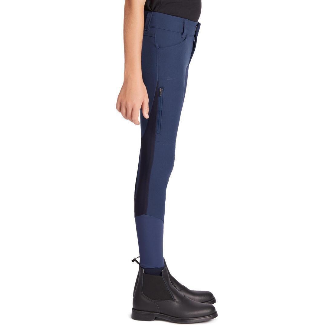 500 Children's Horse Riding Mesh JodhpurNavy, Deep Navy, No Color, large image number 4