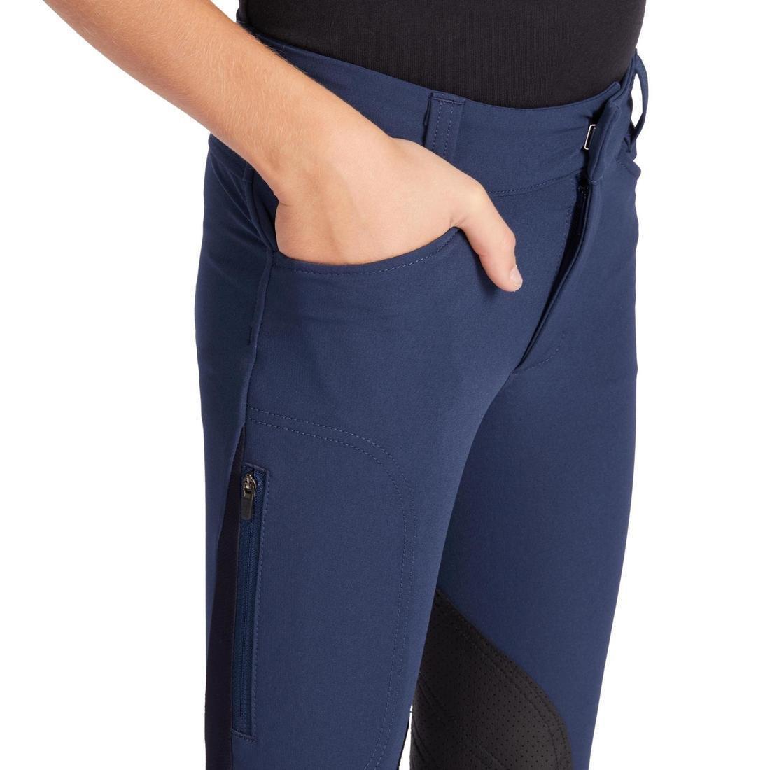 500 Children's Horse Riding Mesh JodhpurNavy, Deep Navy, No Color, large image number 8