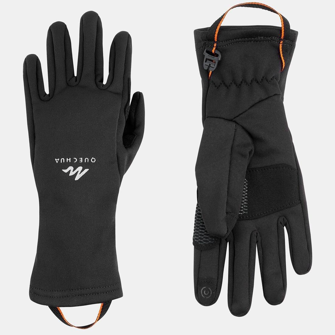 Kids Touchscreen Compatible Hiking Gloves - Sh500 Stretch, Black, , large image number 5