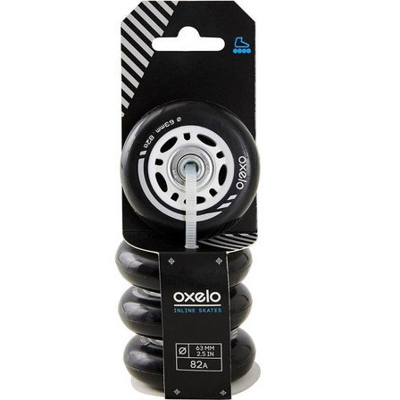 OXELO - 4 Pack Skate Wheels With Bearings, Black