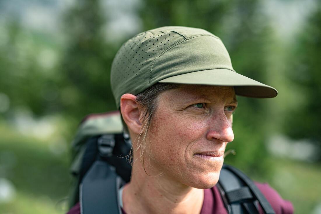 Montain Trekking Cap, Ventilated And Compact - Trek 500, Dark Ivy Green, No Color, large image number 5