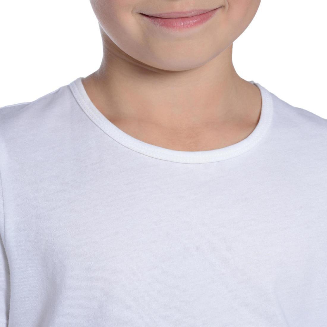 Kids' Basic Cotton T-Shirt-White, No Color, large image number 4