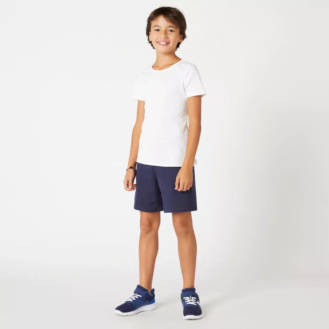 DOMYOS - Kids' Basic Cotton T-Shirt-White