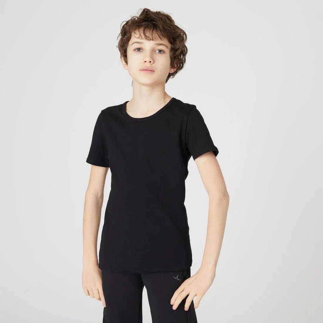 DOMYOS - Kids' Basic Cotton T-Shirt-White