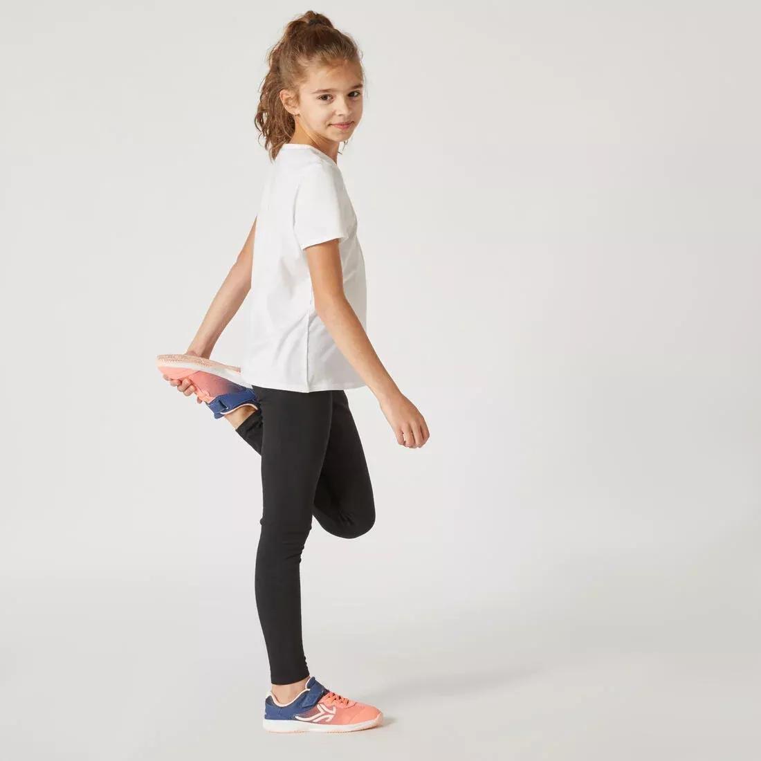 Girls' Basic Cotton Leggings, Black, , large image number 0