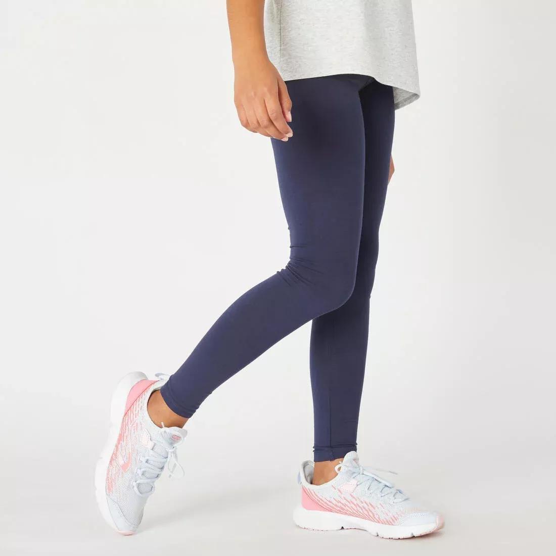 Girls' Basic Cotton Leggings, Black, No Color, large image number 6