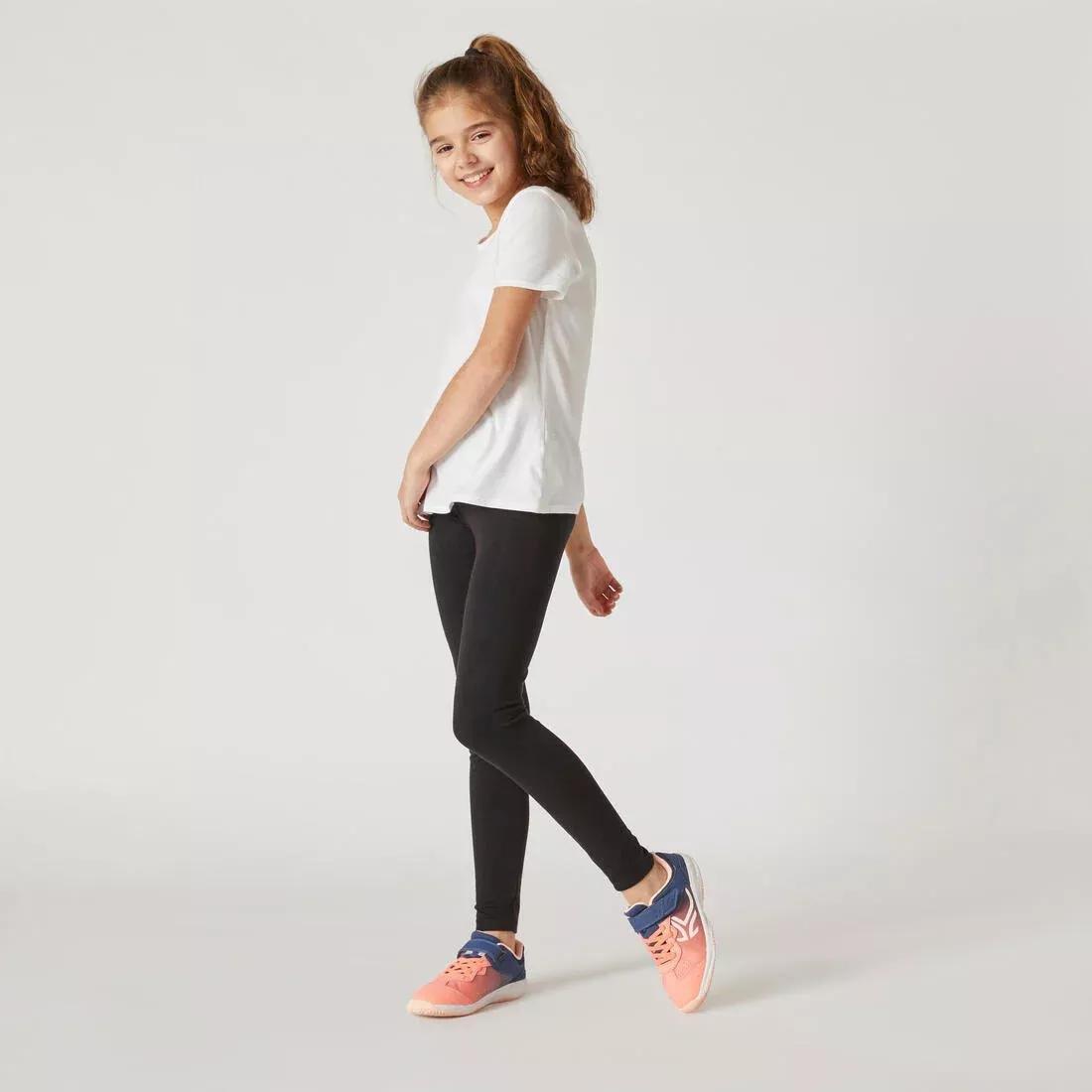 Girls' Basic Cotton Leggings, Black, , large image number 10