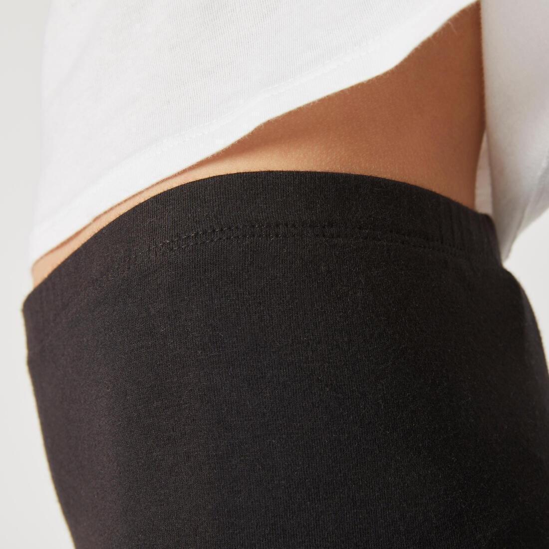 Girls' Basic Cotton Leggings, Black, No Color, large image number 12