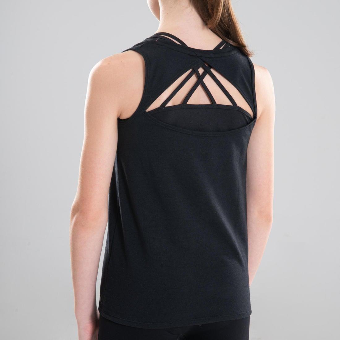 Kids Girls Open-Back Modern Dance Tank Top, Black, , large image number 4