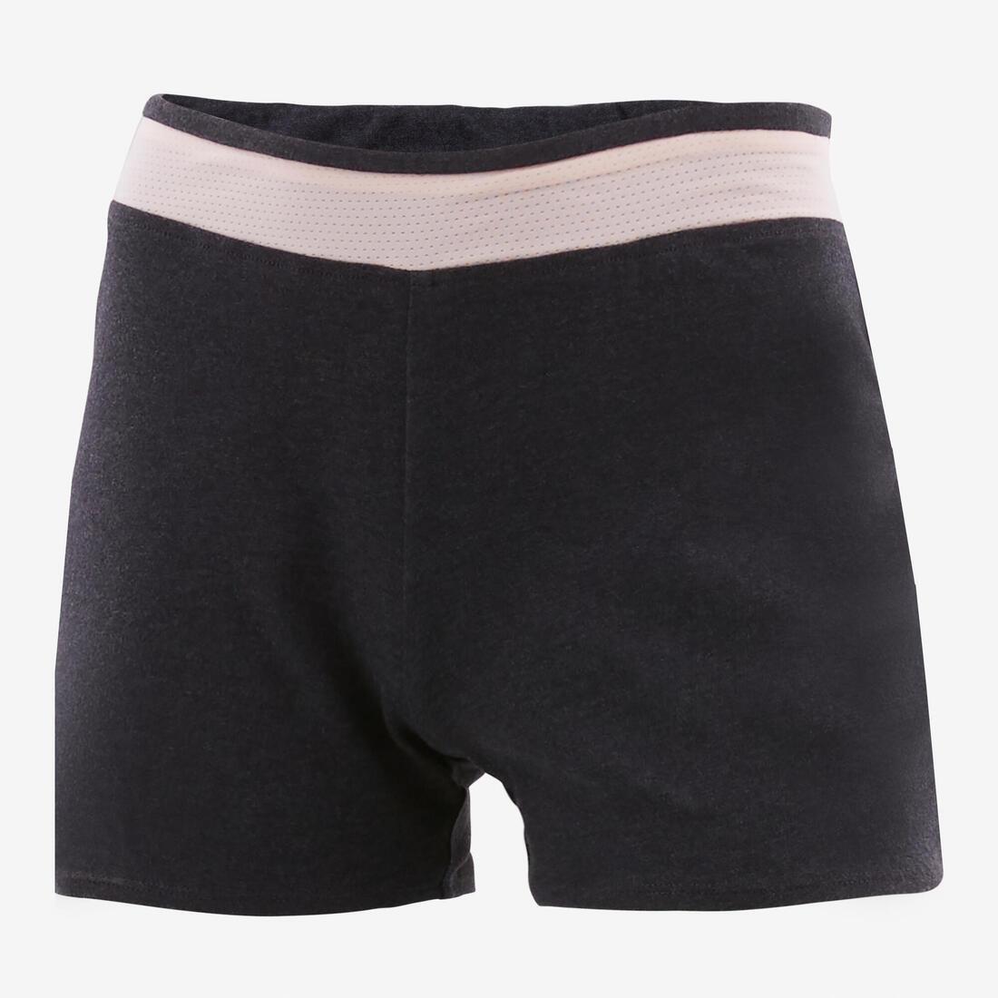 Girls' Breathable Cotton Gym Shorts 500 Print, Grey, , large image number 9