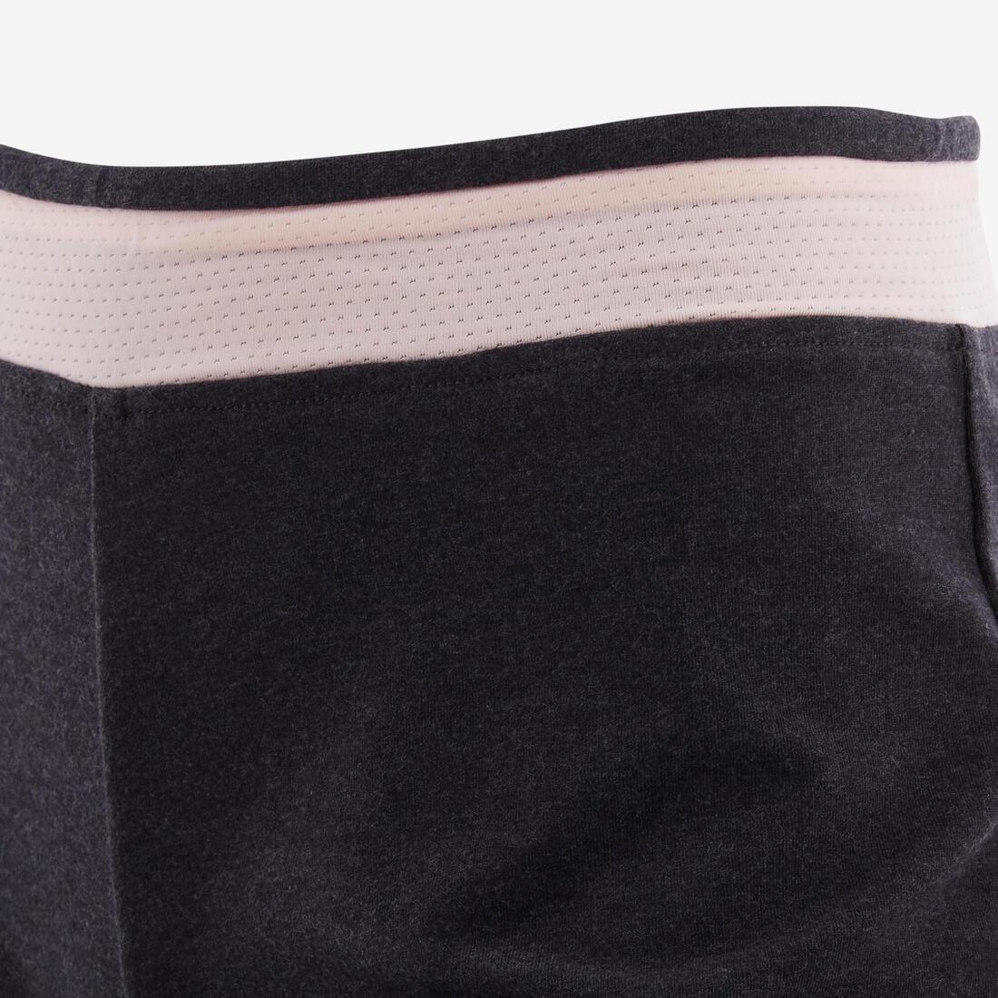 Girls' Breathable Cotton Gym Shorts 500 Print, Grey, , large image number 11