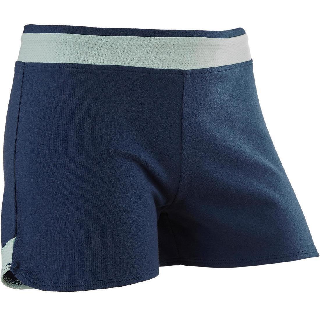 Girls' Breathable Cotton Gym Shorts 500 Print, Grey, , large image number 13