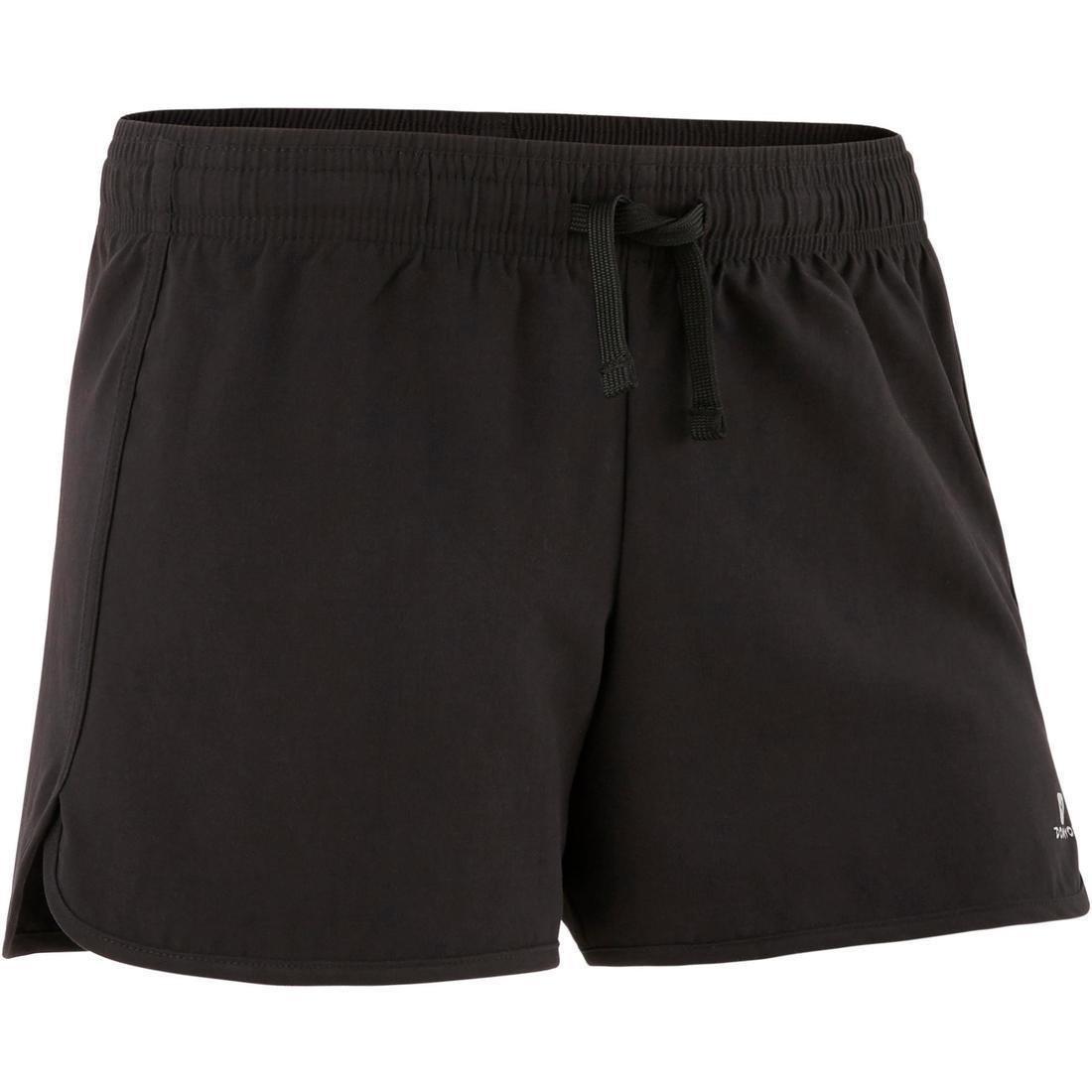 Kids Girls Breathable Shorts, Black, , medium
