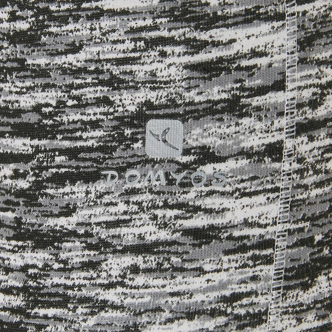 Girls Breathable Cotton Gym Leggings 500 Print, Grey, No Color, large image number 6
