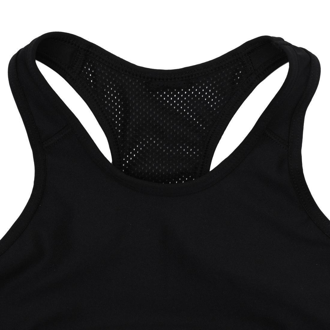 Girls' Breathable Sports Bra, Black, No Color, large image number 1