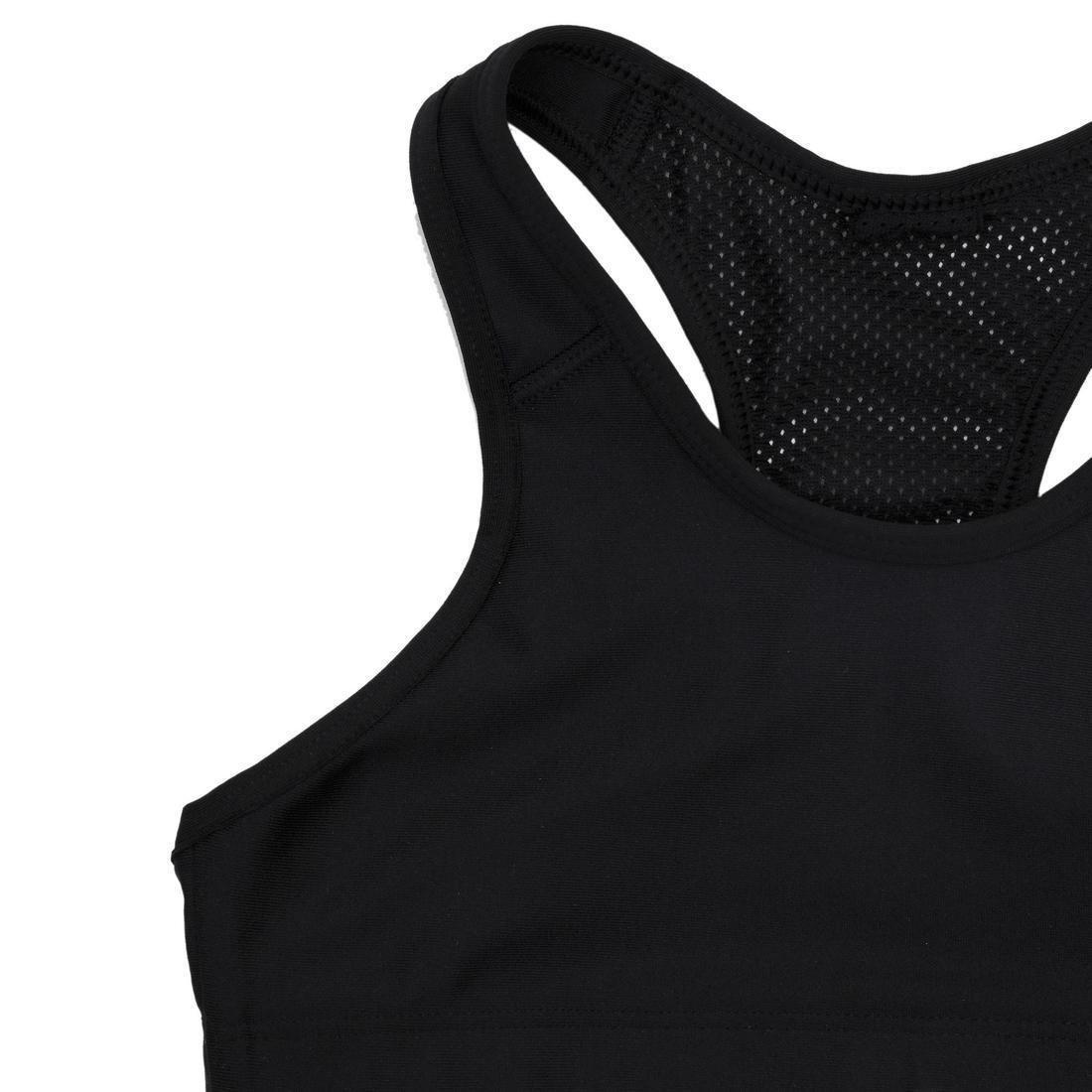 Girls' Breathable Sports Bra - Black - Decathlon