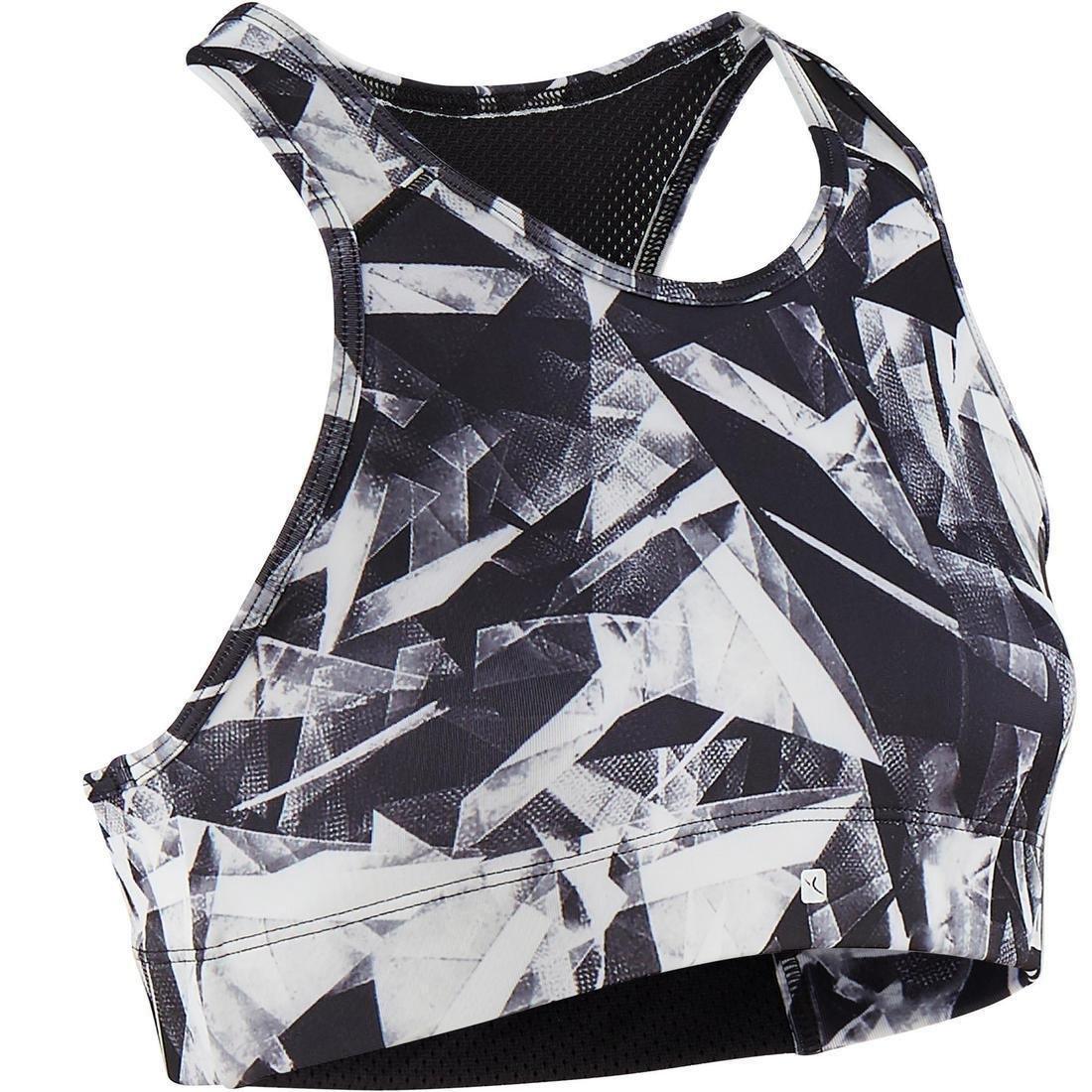 Girls' Breathable Sports Bra, Black, No Color, large image number 7