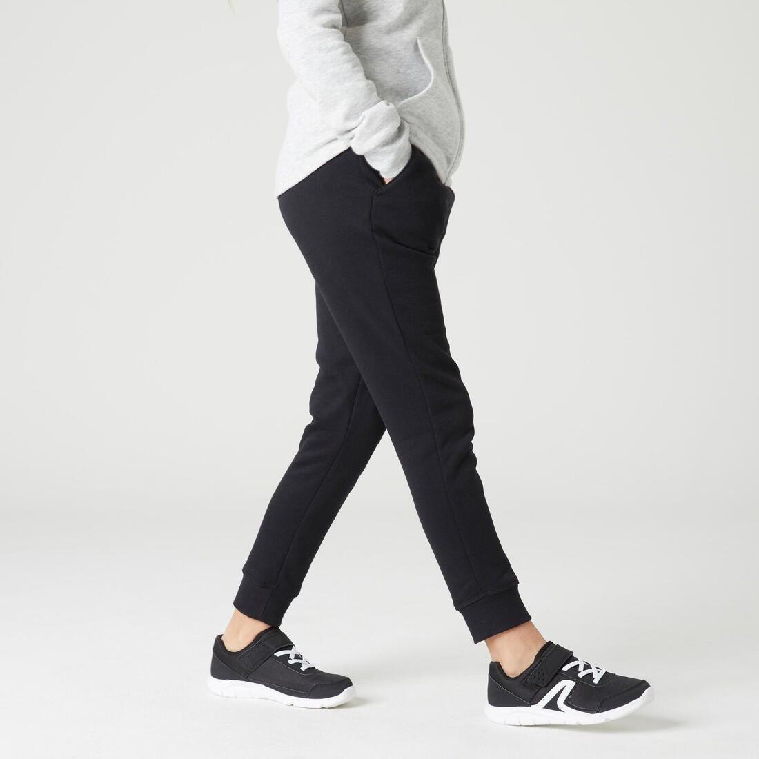 Kids Basic Jogging Bottoms with Pockets, Black, , large image number 2