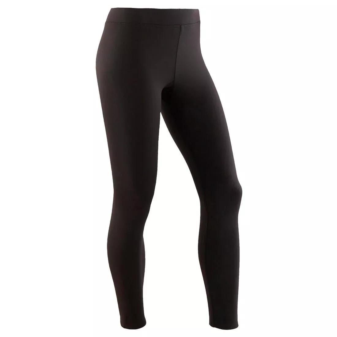Kids Girl Warm Breathable Synthetic Leggings S500, Black, , medium