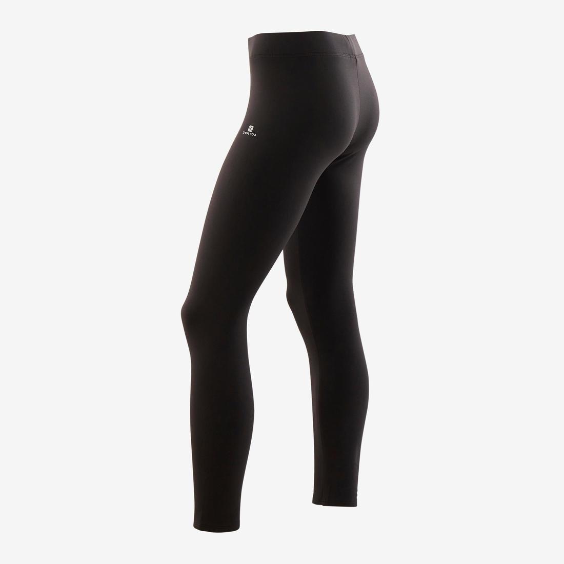 Kids Girl Warm Breathable Synthetic Leggings S500, Black, , large image number 1