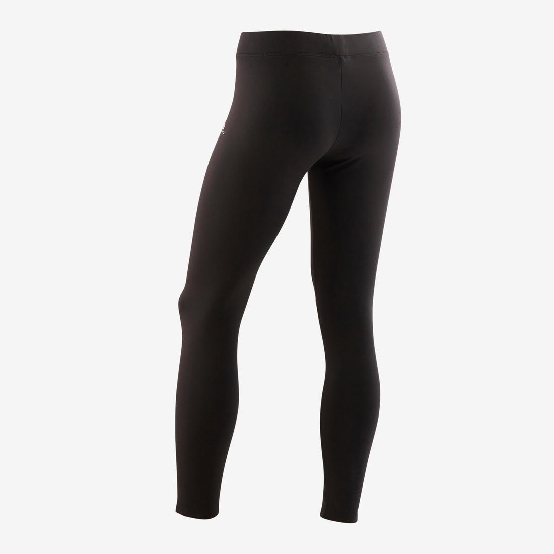 Kids Girl Warm Breathable Synthetic Leggings S500, Black, , large image number 2