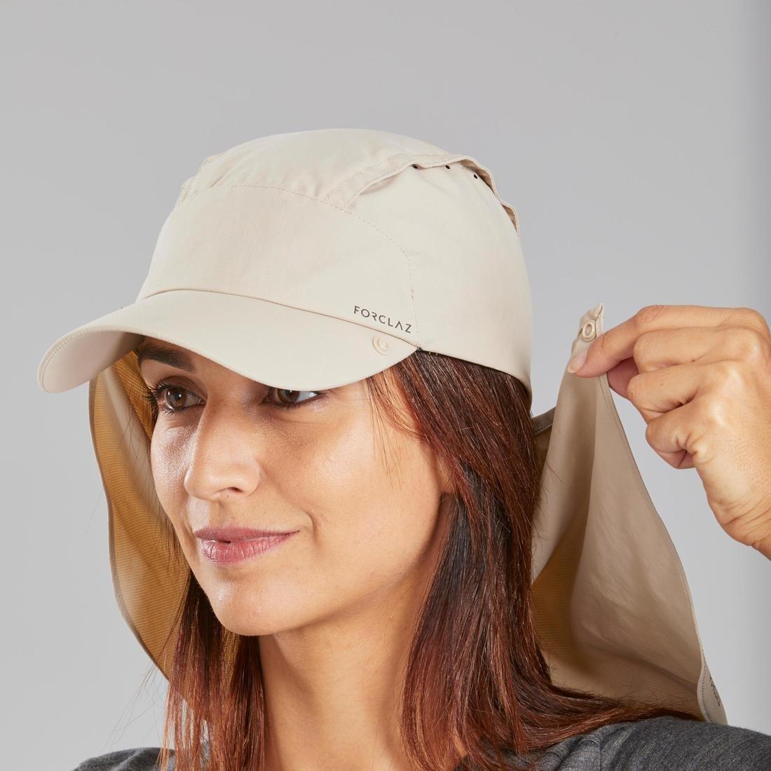 FORCLAZ - Anti-UV Cap with Neck Protection MT900, Linen