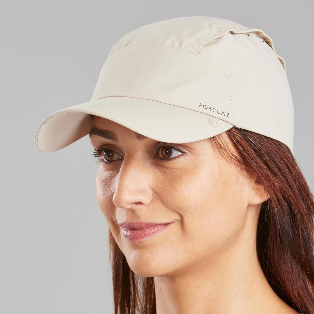 FORCLAZ - Anti-UV Cap with Neck Protection MT900, Linen