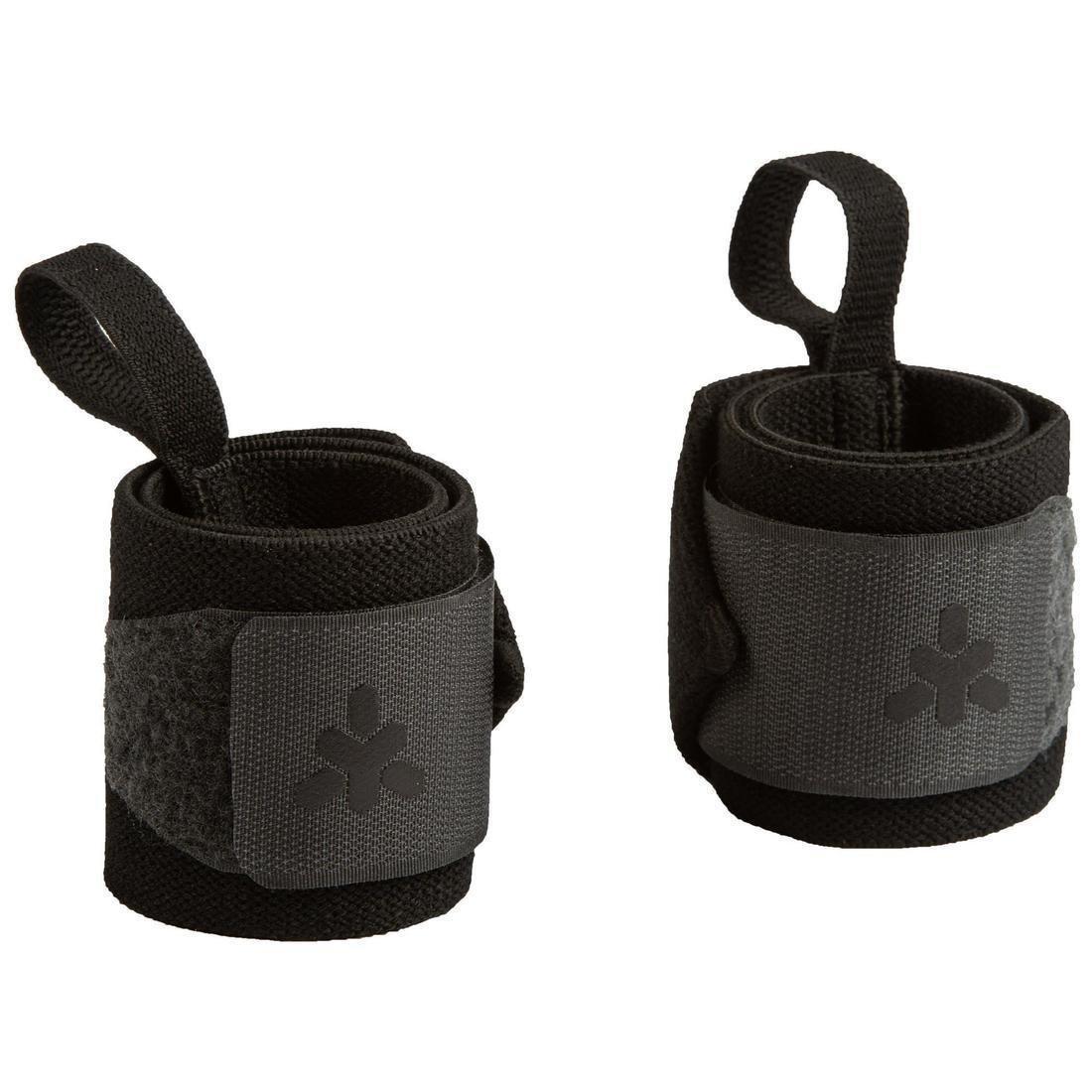 CARBON GREY Weight Training Wrist Support And Protection Wraps Velcro Fastening - Grey, No Color, large image number 1