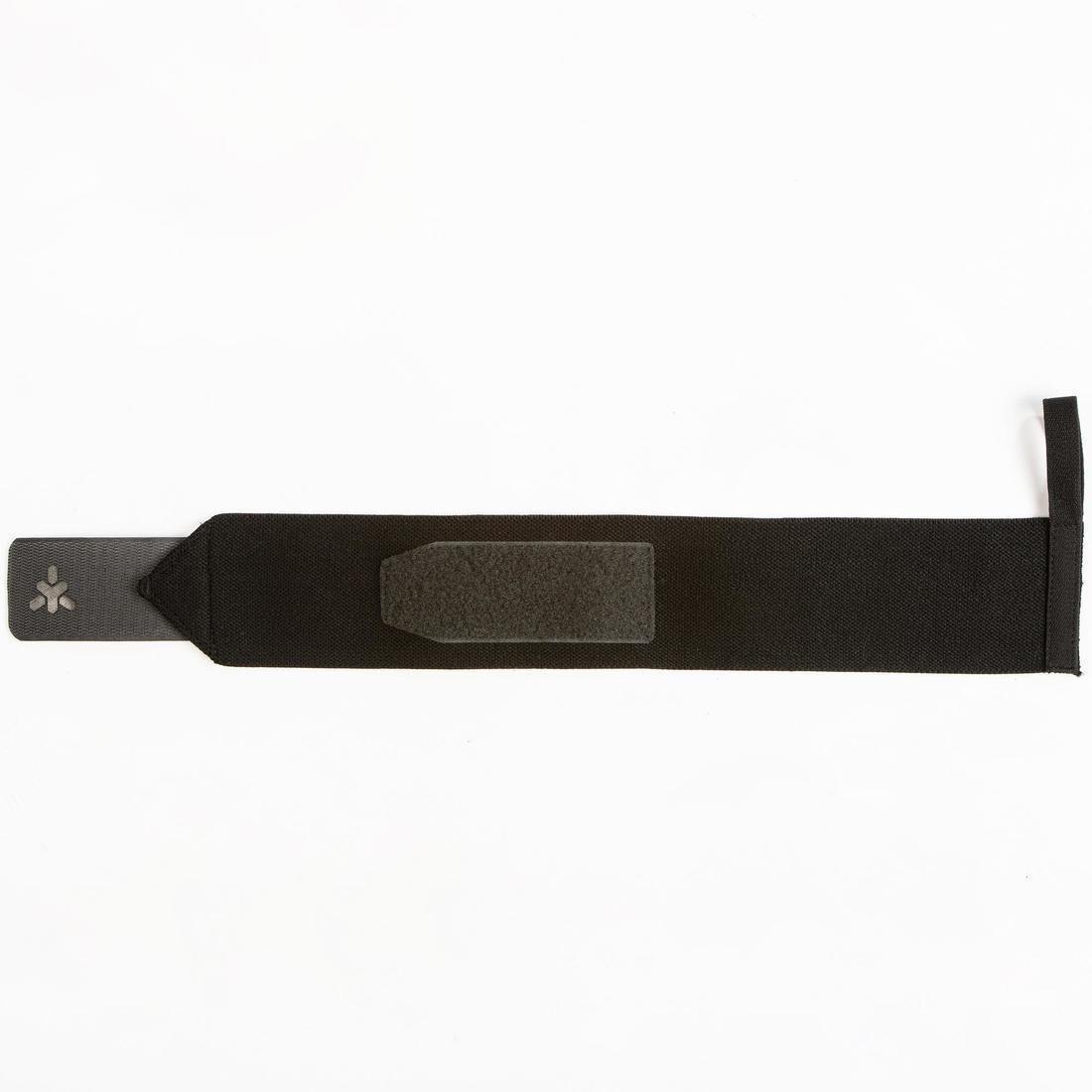 CARBON GREY Weight Training Wrist Support And Protection Wraps Velcro Fastening - Grey, No Color, large image number 3