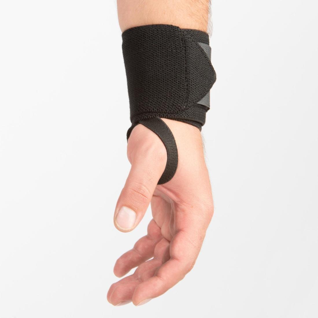 CARBON GREY Weight Training Wrist Support And Protection Wraps Velcro Fastening - Grey, No Color, large image number 7