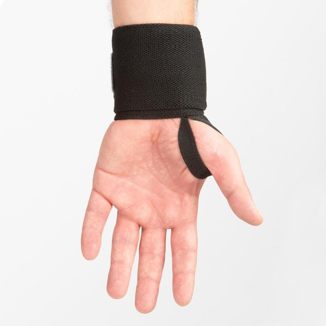 CARBON GREY Weight Training Wrist Support And Protection Wraps Velcro Fastening - Grey, , large image number 8