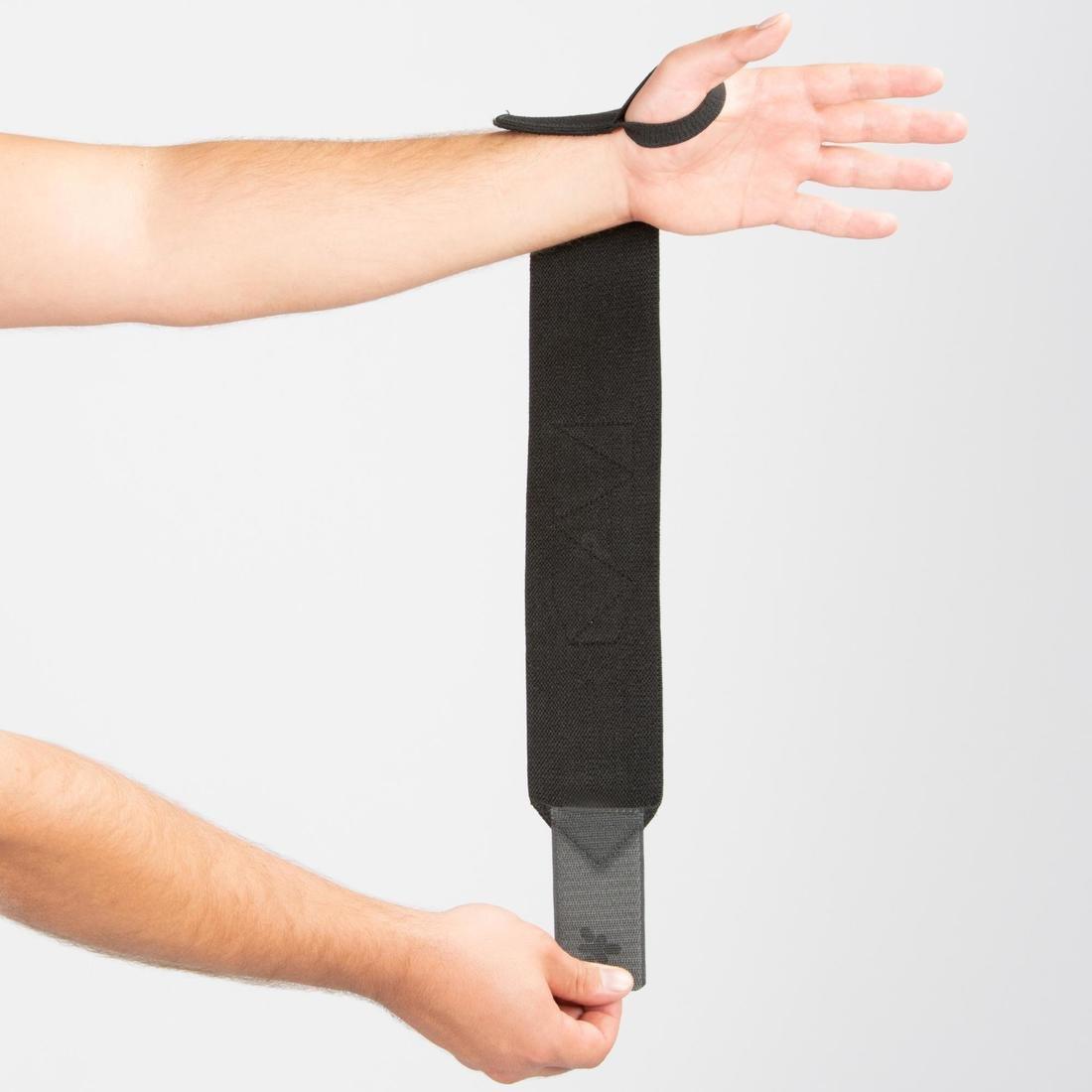 CARBON GREY Weight Training Wrist Support And Protection Wraps Velcro Fastening - Grey, No Color, large image number 11