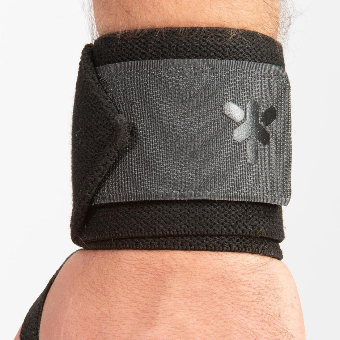 CARBON GREY Weight Training Wrist Support And Protection Wraps Velcro Fastening - Grey, No Color, large image number 12