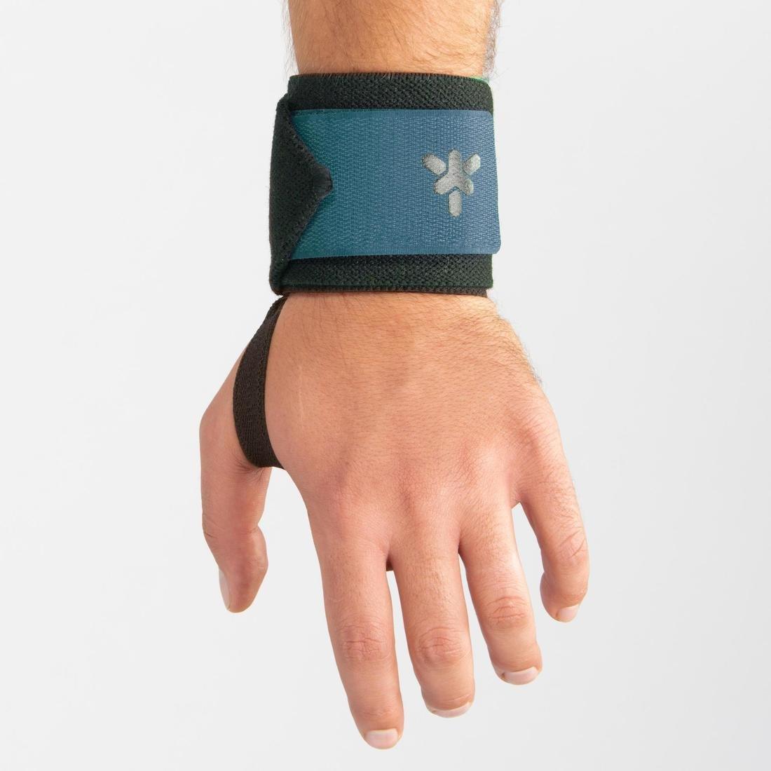 Weight Training Wrist Support And Protection Wraps Velcro Fastening - Blue, peacock blue, , large image number 3