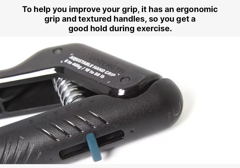 Adjustable Handgrip 8 - 40 Kg, Black, No Color, large image number 10